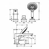 Смеситель на борт ванны, хром, Hansgrohe Metropol 74551000