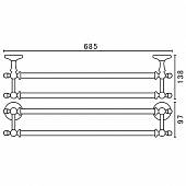 Полотенцедержатель 68 см Art&Max Antic Crystal AM-2648SJ-Br