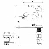 Смеситель для раковины (д.к) Lemark Greek LM5506GG