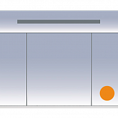 Шкаф-зеркало 105 см, оранжевый зеркальный, Misty Джулия 105 Л-Джу04105-1310