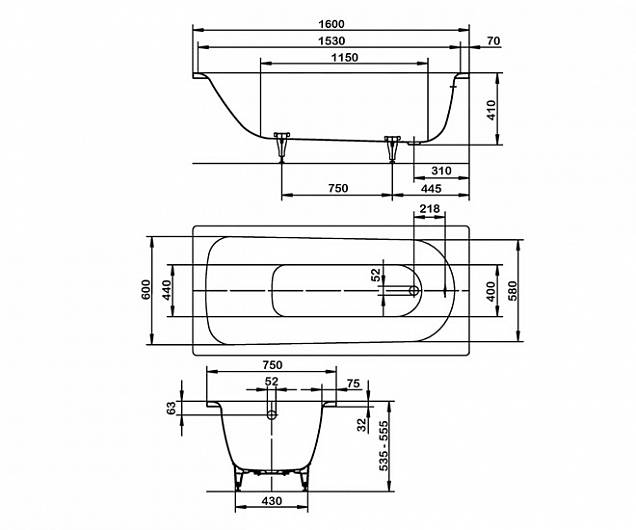 Фотография товара Kaldewei Saniform Plus 112530003001