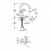 Смеситель для кухни, супер сталь Grohe Eurosmart 33202DC2