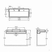 Раковина 120 см Jacob Delafon Terrace EXB9112-00 с подсветкой