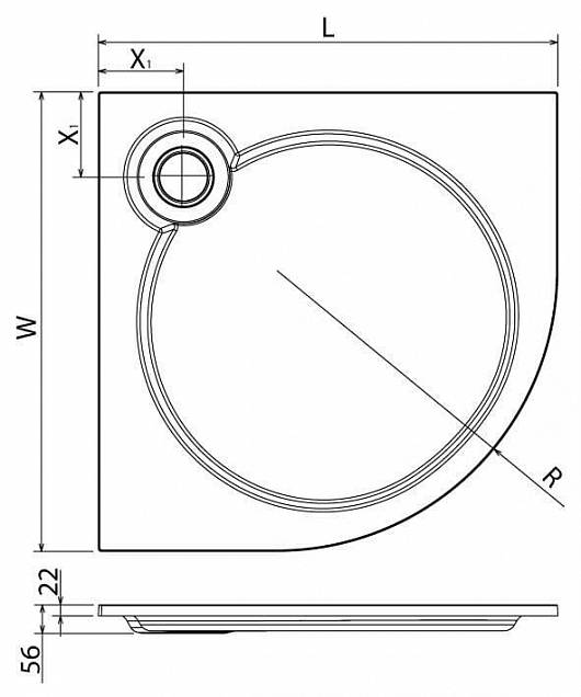 Фотография товара Cezares Tray TRAY-S-R-90-550-56-GR