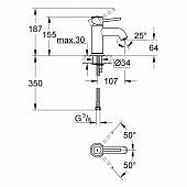 Смеситель для раковины Grohe BauClassic 23162000